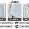 Modern minimalist dining chairs and office chairs. 4-piece set of light gray PU seats with black metal legs. Suitable for restaurants, living rooms, and offices. C-008