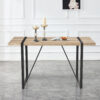 Rustic Industrial Rectangular Wood Dining Table For 4-6 Person, With 1.5" Thick Engineered Wood color Tabletop and Black Metal Legs,Desk For Kitchen Dining Living Room, 55.1" x 31.4"x 29.9"1529W115172
