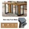 Table and chair set.67"x36" Wood-Textured MDF Dining Table Set with 4 Brown Suede Chairs.MDF sticker,Wood colored texture sticker,Brown armless dining chair,Suitable for kitchen,Dining room,etc.