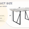 A minimalist retro rectangular dining table with a specially textured top and black metal legs.Contemporary Minimalist MDF Gray Textured Tabletop.Able To Give People A Visual Beauty With Rules.