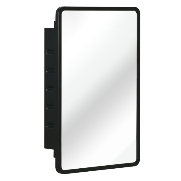 Black 16x24 inch  Metal Framed Wall mount or Recessed Mirror Cabinet