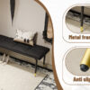 59*17 Inch Multifunctional Black Shoe Bench - Faux PU Cushion, Sturdy Metal Legs With Gold Accents.Suitable For Bedroom,Fitting room, Storage room, Dining room, and Living room,etc.