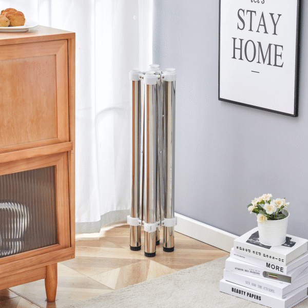 013ba48497b14f27861840c96cb31e8d_1f782ee0fcb441196f4ab4b4dc961d70 Only Table Leg.Simple Silver Stainless Steel Folding Table Frame - Multifunctional, Space-Saving.Folding Table Frame,Silver Stainless Steel Material,5.5*5.5*28.7~26.3*26.3*28.7 Inch.