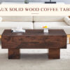 Modern Simple Walnut Colored Texture Sticker MDF Coffee Table - 43.3"x21.6"x17.2" Practical Model.Making it an ideal addition to any living room or apartment.