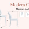 Set of Eight White PU Comfort Dining Chairs (17.7"x25").Dining chair with extended backrest,WHITE PU,Silver metal legs,Suitable for various places such as family restaurants, hotels, coffee shops,etc.