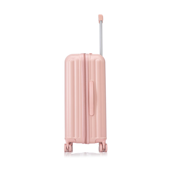 20"/24"/28" 3 pcs/set in ABS Spinner Wheel Luggage, Carry on Suitcase, with Cup Holder & USB Port & Phone Holder (Pink)