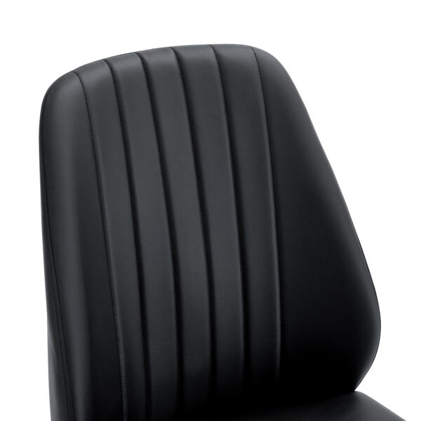 01ba026196a141c38ef256e2c1ec7e27_7fbdcf7d13d847022504e161b92b298c Set of 8 Black PU Comfort Dining Chairs (17.7"x25").Dining chair with extended backrest,BLACK PU,Silver metal legs,Suitable for various places such as family restaurants, hotels, coffee shops,etc.