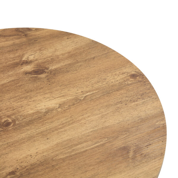 01e2f57bd0ab461ba2f77131b7fd6076_d5d24d4b2dac3cc8b1f5e0ff8b5de22b A modern circular coffee table with a diameter of 27.5 inches interprets home aesthetics and practicality. MDF material,cylindrical table leg design.Becoming the visual focal point of home decoration.