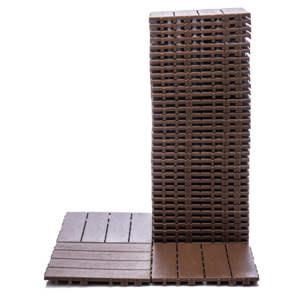 76-Pack 11.42"x11.42" Plastic Interlocking Deck Tiles - 68.80 Sq.Ft Outdoor Plastic Flooring,Super Durable & Waterproof, All-Weather Indoor/Outdoor Use,Eco-Friendly Non-Toxic Material