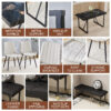 Table and chair set.Modern Black Marble Pattern MDF Dining Table Set - 55"x31.4" with 4 Extended Seat Cushion PU Dining Chairs and 1 Bench,A Choice of Subtle Luxury for Modern Homes.