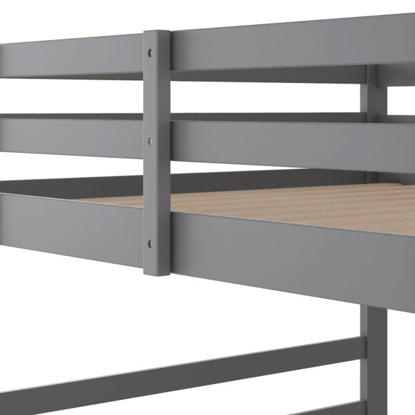 Full Over Full Bunk Bed with Ladder, Gray(OLD SKU:WF286327AAE)
