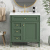 30'' Bathroom Vanity with Top Sink, Modern Bathroom Storage Cabinet with 2 Drawers and a Tip-out Drawer, Single Sink Bathroom Vanity