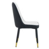Modern Two-Tone PU Dining Chairs - White and Black spliced chairs With Gold Decorated Legs.White and Black spliced,Black Metal Legs,Set of 4 chairs.