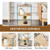 Three layer bedside cabinet.The board is made of MDF with wooden stickers, with transparent tempered glass on both side.The design is simple and elegant, with powerful storage function.Storage cabinet