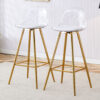 Modern and comfortable upholstered bar chairs, metal legs, small size bar chairs, suitable for part of the crowd, stylish design for dining room, kitchen, terrace and living room chairs.