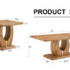 Modern Minimalist Wood-Tone MDF Coffee Table Set (Square + Rectangular)Wood color,MDF coffee table,wood-colored textured decal,side table.
