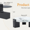 Modern Simple Double-Layer Round Coffee Table - Transparent Gray Glass Top with Black MDF L-Shaped Legs.The detachable design can make the use of space more flexible.