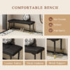 Table and chair set.Modern Black Marble Pattern MDF Dining Table Set - 55"x31.4" with 4 Extended Seat Cushion PU Dining Chairs and 1 Bench,A Choice of Subtle Luxury for Modern Homes.