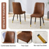 Brown Suede-like Velvet Dining Chair Set (Two-Pack)Black Metal legs,dinning chairs,brown.