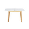 White sintered stone tabletop with rubber wooden legs, foldable computer desk, foldable office desk, suitable for restaurants, living rooms, terraces, kitchens