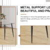 Modern rectangular glass dining table, suitable for 4-6 people, equipped with tempered glass tabletop and black metal legs, writing desk, suitable for kitchen, dining room, and living room.W1151S00805