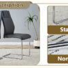 Table and chair set.63*31.4 Inch Luxurious Cold Jade Sintered Stone Dining Table Set- 4 Dark Gray High-quality PU Chairs With Arched Silver Metal Legs.Perfect For Dinner Room,Meeting Room,Kitchen,etc.