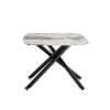 Large rectangular imitation marble dining table, 6-8 seats, 0.39 "black artificial marble countertop, smooth chrome legs, Sleek Chrome Legs. Perfect for Kitchen, Dining, Living, Meeting, Banquet 1537