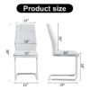 Modern Dining Chairs with Faux Leather Padded Seat Dining Living Room Chairs Upholstered Chair with Metal Legs Design for Kitchen, Living, Bedroom, Dining Room Side Chairs Set of 4 (White+PU )C-001