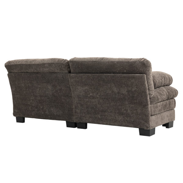 Two-seat Sectional Sofa Modular Deep Seat Sofa Couch Chenille Sofa Sleeper Comfy Upholstered Furniture for Living Room Apartment Studio Office-Gray