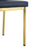 Luxury Simple Chair - Set of 6 BLACK PU Material High Resilience Dining Chair with Metal Gold Leg.The Chair Back Has a Vertical Stripe Design With Smooth And Uniform Lines.