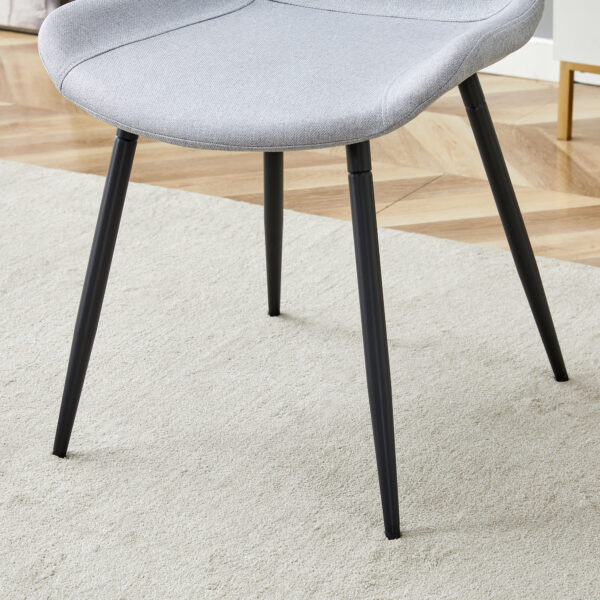 03de1b6be3694ea18edbef3848cc5493_e6be217178fe75ce703b993d60158785 Comfortable Linen-Cotton Dining Chair Set - Four Pieces in Light Gray.Integrated Seat and Backrest,Linen-Cotton Material,Curved Widened Cushion Design For More Comfort.