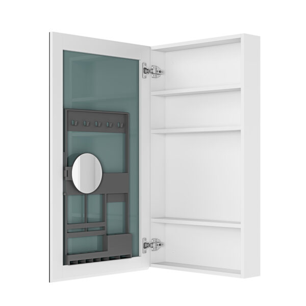 20'' W x 36'' H Surface Frameless Mirror Medicine Cabinet, Beveled Mirror Edges Bathroom Medicine Cabinet, Left opening door