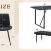 Table and chair set.Modern Black Marble Pattern MDF Dining Table Set - 55"x31.4" with 4 Extended Seat Cushion PU Dining Chairs and 1 Bench,A Choice of Subtle Luxury for Modern Homes.