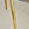 A glass tabletop with a diameter of 40 inches and a modern minimalist circular dining table with gold plated metal legs. 40 '* 40' * 30 ' DT-1164