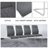 Modern Dining Chairs with Faux Leather Padded Seat Dining Living Room Chairs Upholstered Chair with Metal Legs Design for Kitchen, Living, Bedroom, Dining Room Side Chairs Set of 6 (Grey+PU)C-001