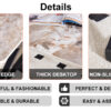 A coffee table is made of rock slab material, with a natural and smooth marble pattern on the surface, which complements the modern design of the black metal legs and adds a touch of fashion.47*23.6