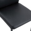 Luxury Simple Chair - Set of 6 BLACK PU Material High Resilience Dining Chair with Metal Black Leg.The Chair Back Has a Vertical Stripe Design With Smooth And Uniform Lines.