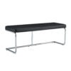 Black shoe changing bench silver metal legs,  sofa bench dining chair, suitable for bedroom fitting room, storage room, dining room, and living room. ST-005