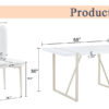 55"x31.5"Cream-Style White MDF Dining Table Set with 6 Armless Chairs.MDF Tabletop and metal legs.The backrest of the dining chair has a vertical line design.Adding a warm atmosphere to your family.