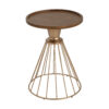 HOLLOW EDGE RETRO ART PINE SIDE TABLE, ANTIQUE GOLD + NATURAL COLOR