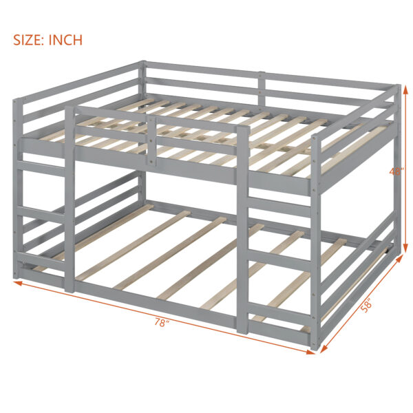 Full Over Full Bunk Bed with Ladder, Gray(OLD SKU:WF286327AAE)