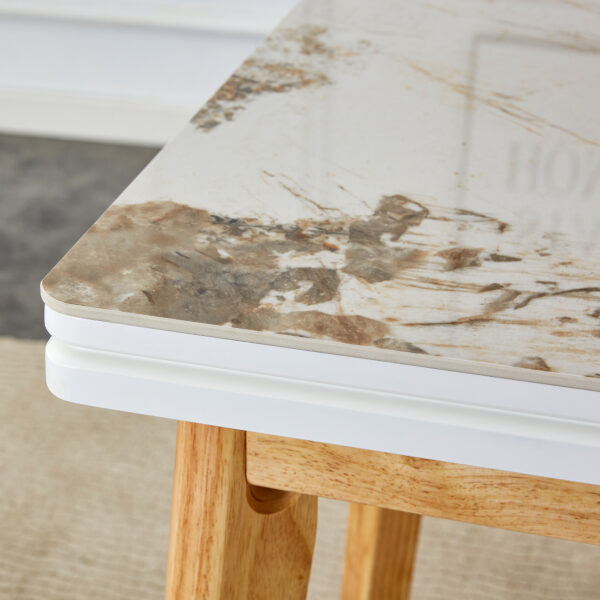 04eed7e0057b4b7e85ed8dd7987e5466_20240206_14bb9ecf191fd11f5f933f9895556e46 Imitation marble white sintered stone tabletop with rubber wooden legs, foldable computer desk, foldable office desk, suitable for restaurants, living rooms, terraces, kitchens