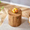 The cylindrical table with its patterned design can be easily integrated into a variety of interior styles, from coffee tables to small dining tables, workbenches or makeshift writing desks.