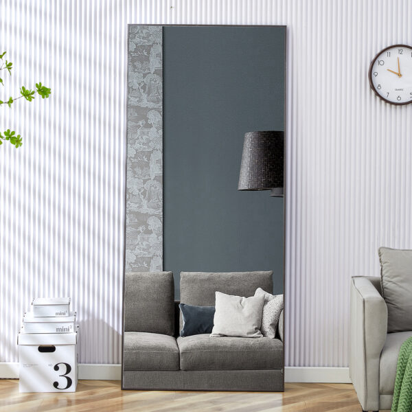 0521ac3d0f7f4af2861407759b2bdbfb_20240315_f79d3427d9e75d2ecc1eb7d739e6fe93 Fourth generation solid wood frame long mirror, dressing mirror, bedroom foyer, decorative mirror, clothing store, floor to ceiling mirror, wall mounted. 71 "* 31.4"