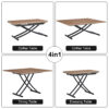 Modern minimalist multifunctional lifting table, with a 0.8-inch wood grain process sticker desktop and black metal legs, can be used as a dressing table, coffee table, dining table, and office table
