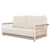 TREXM 1-Piece Woven Rope Outdoor Swing Sofa with Soft Cushions Seating 2 for Patio, Courtyard and Balcony (Beige)