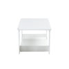 A modern and practical white coffee table and coffee table. The double layered coffee table is made of MDF material,. Suitable for living room, bedroom, and study.43.3"*21.6"*16.5" CT-16