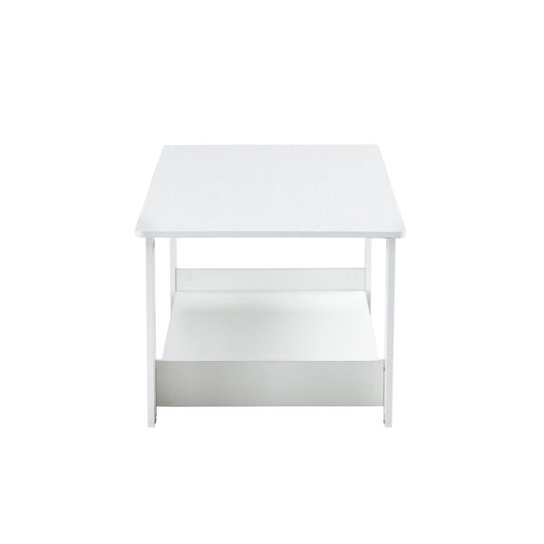 053ee9ec501b44c4bb696c84d3b8953e_20240206_502b294f41b1d012dc3170dd1086595c A modern and practical white coffee table and coffee table. The double layered coffee table is made of MDF material,. Suitable for living room, bedroom, and study.43.3"*21.6"*16.5" CT-16