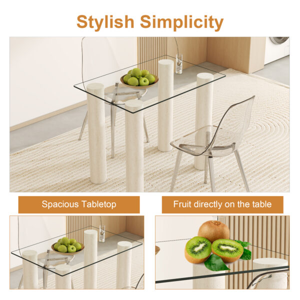 05426880840b45dca2b1e8e20d0d78cc_a7d5b56fda17335fa8f9fa78042a6e81 ONLY Separate Glass Tabletop.24*36 inch Rectangular heat-resistant Transparent Tempered Glass Tabletop.Suitable for various occasions such as kitchens and restaurants.Transparent GLASS,24*36*0.31inch.