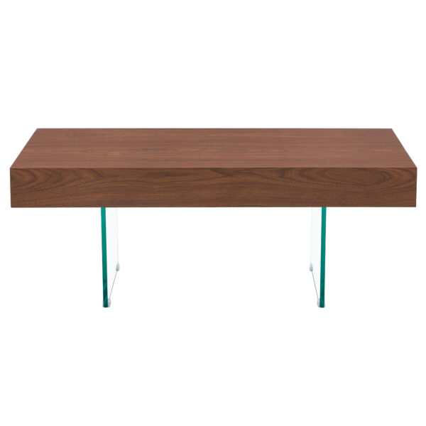 0596344cc0a84ce4a92c55ab6b62b5c0_f3a796461bda93b443d15c048655156a Walnut Colored MDF Coffee Table - 39.3"x21.6" with Tempered Glass Legs.Density Board Sticker,Reinforced Glass Legs.Walnut Colored Texture Sticker.